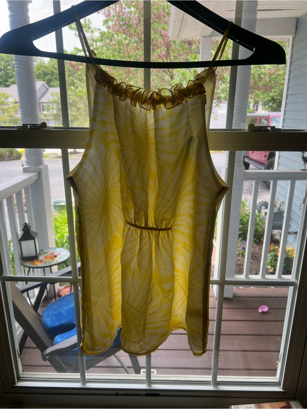 Trina Turk Yellow and White Summer Top
